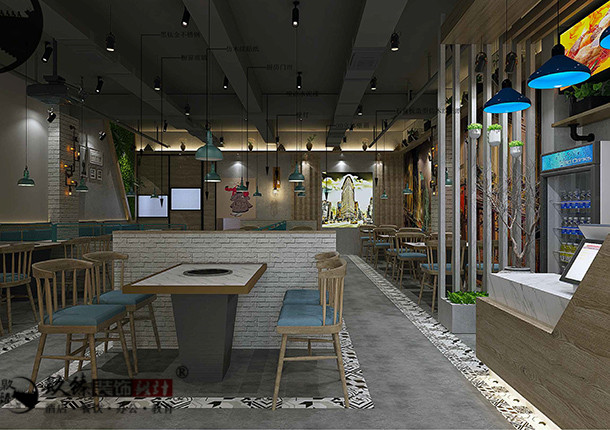 銀川韓式烤肉店設計效果圖|镹臻設計